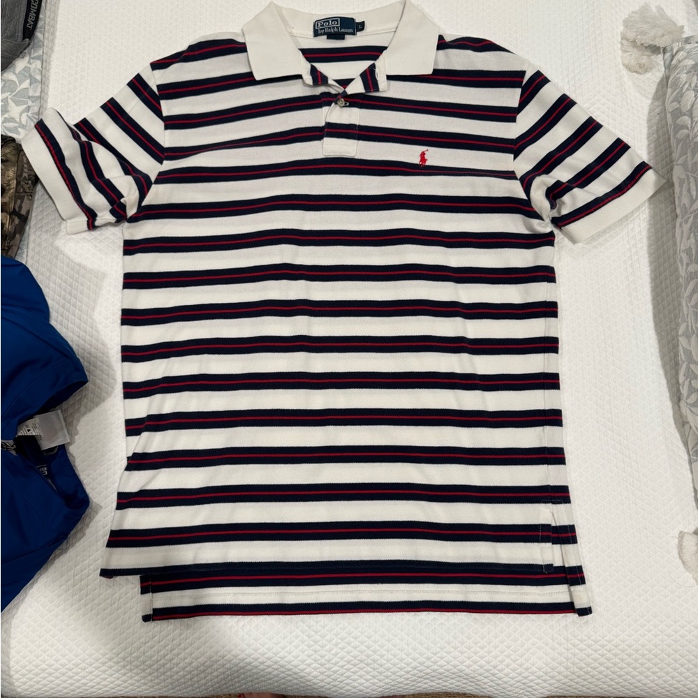 Striped Ralph Lauren Polo - Classic Fit, Mesh Polo